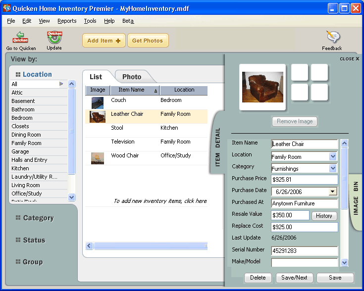 Quicken home inventory manager 2017