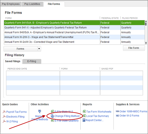 how to change payment method for quickbooks payroll service