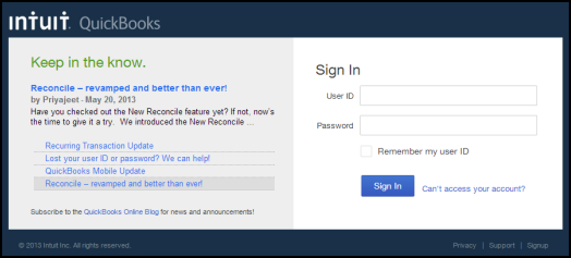intuit quickbooks log in