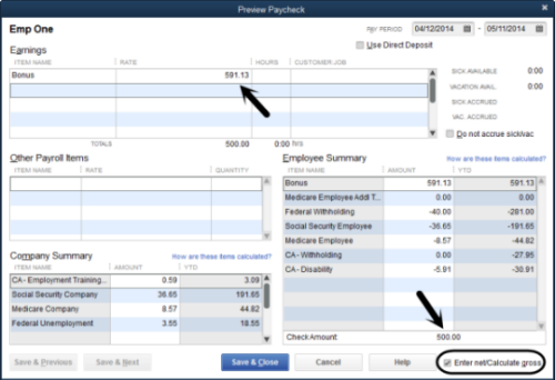 How To Calculate The Gross Amount Of A Paycheck From A Net Amount Paid