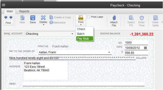 intuit pay stub template