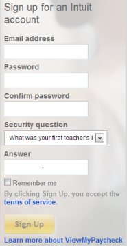 Sign up for an Intuit account