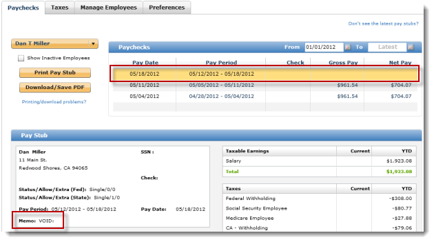 intuit payroll view my paycheck