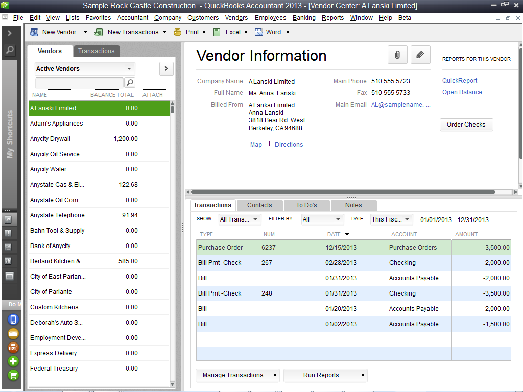 expenses by vendor detail report in quickbooks desktop app