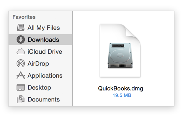 DMG file in downloads folder