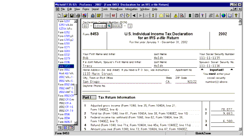 Preparing returns for electronic filing